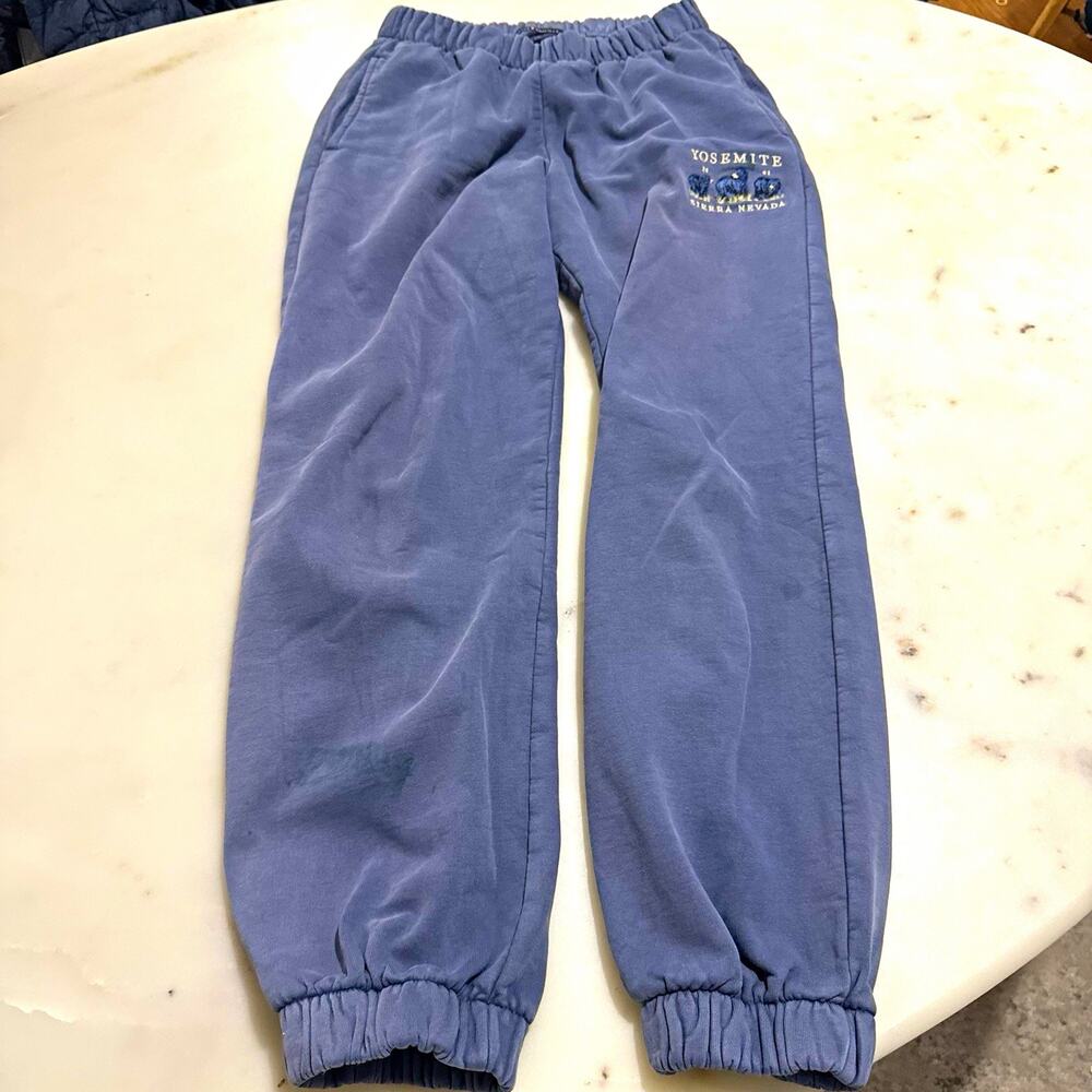 Brandy Melville Women’s One Size Blue Fleece Jogger Sweatpants Yosemite Logo